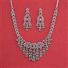 Cz Classic Necklace Set With Rhodium Plating