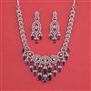 Cz Classic Necklace Set With Rhodium Plating