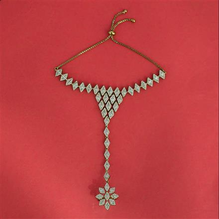 Cz Classic Hath Pan With Mehndi Plating Rhodium Plating 2 Tone Plating