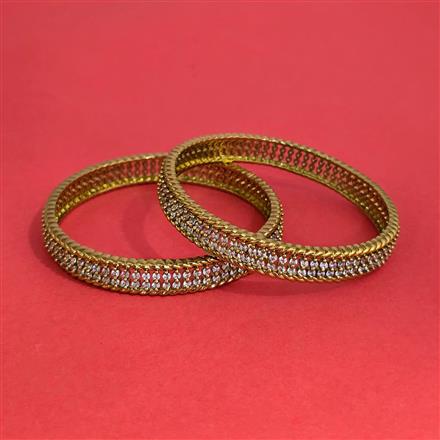 Cz Classic Bangles With Mehndi Plating