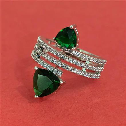 Cz Adjustable Ring With Rhodium Plating