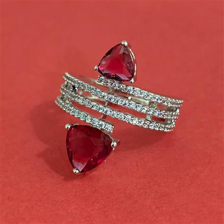 Cz Adjustable Ring With Rhodium Plating