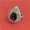 Cz Adjustable Ring With Rhodium Plating