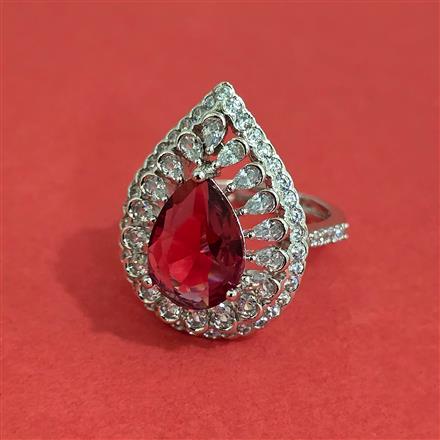 Cz Adjustable Ring With Rhodium Plating