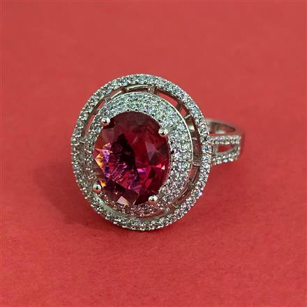 Cz Adjustable Ring With Rhodium Plating