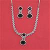 Cz Classic Necklace Set With Rhodium Plating