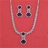 Cz Classic Necklace Set With Rhodium Plating