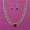 American Diamond Classic Necklace With 2 Tone Plating