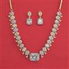 Cz Classic Necklace Set With 2 Tone Plating