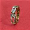 Cz Adjustable Ring With Mehndi Plating Rhodium Plating 2 Tone Plating