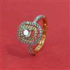 Cz Adjustable Ring With Mehndi Plating Rhodium Plating 2 Tone Plating