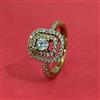 Cz Adjustable Ring With Mehndi Plating Rhodium Plating 2 Tone Plating