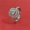 Cz Adjustable Ring With Mehndi Plating Rhodium Plating 2 Tone Plating