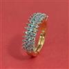Cz Adjustable Ring With Mehndi Plating Rhodium Plating 2 Tone Plating