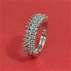 Cz Adjustable Ring With Mehndi Plating Rhodium Plating 2 Tone Plating
