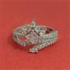 Cz Adjustable Ring With Mehndi Plating Rhodium Plating 2 Tone Plating