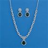 Cz Delicate Necklace Set With Rhodium Plating
