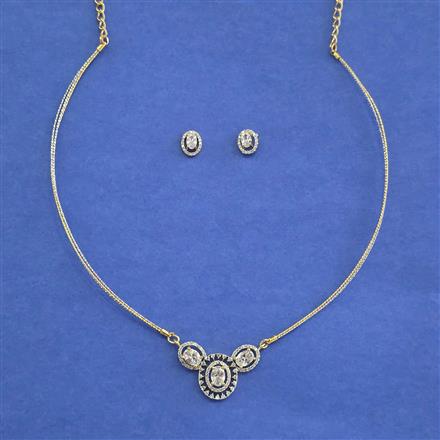 Cz Classic Pendant Set With 2 Tone Plating