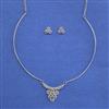 Cz Classic Pendant Set With Rhodium Plating 2 Tone Plating