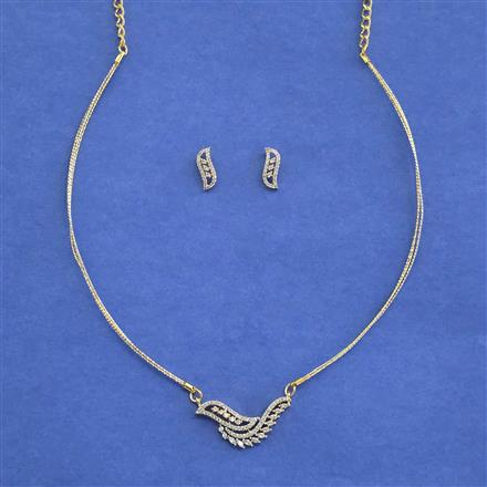 Cz Classic Pendant Set With Rhodium Plating 2 Tone Plating