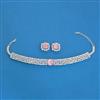 Cz Classic Necklace Set With Rhodium Plating