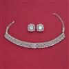 American Diamond Classic Necklace With Rhodium Plating