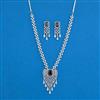 Cz Classic Necklace Set With Rhodium Plating