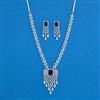 Cz Classic Necklace Set With Rhodium Plating