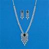 Cz Classic Necklace Set With Rhodium Plating