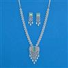 Cz Classic Necklace Set With Rhodium Plating