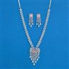 Cz Classic Necklace Set With Rhodium Plating