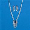Cz Classic Necklace Set With Rhodium Plating