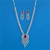 Cz Classic Necklace Set With Rhodium Plating