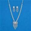 Cz Classic Necklace Set With Rhodium Plating