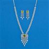 Cz Classic Necklace Set With Rhodium Plating
