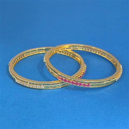 Cz Classic Bangles With Gold Plating