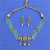 Cz Classic Necklace Set With Mehndi Plating