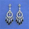 Cz Long Earring With Rhodium Plating