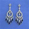 Cz Long Earring With Rhodium Plating