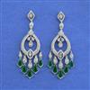 Cz Long Earring With Rhodium Plating