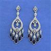 Cz Long Earring With Rhodium Plating