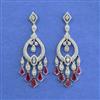 Cz Long Earring With Rhodium Plating