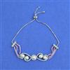 Cz Adjustable Bracelet With Rhodium Plating