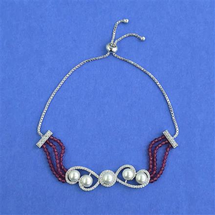 Cz Adjustable Bracelet With Rhodium Plating