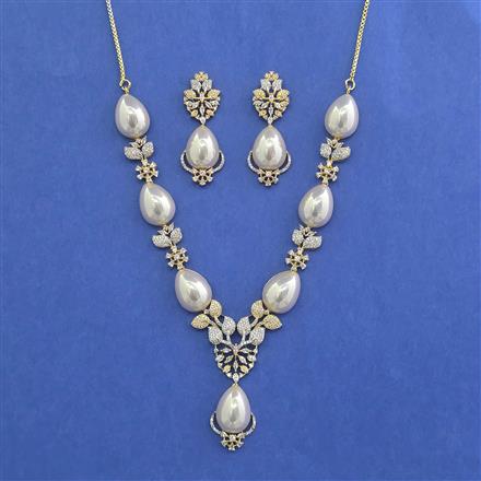 Cz Classic Necklace With 2 Tone Plating