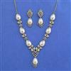 Cz Classic Necklace With Mehndi Rhodium Plating