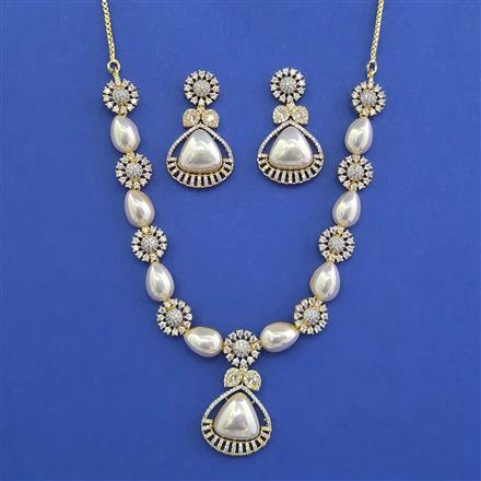 Cz Classic Necklace With 2 Tone Plating