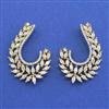 Cz Classic Earring With Mehndi Rhodium 2 Tone Plating