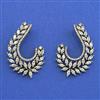 Cz Classic Earring With Mehndi Rhodium 2 Tone Plating