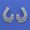 Cz Classic Earring With Mehndi Rhodium 2 Tone Plating